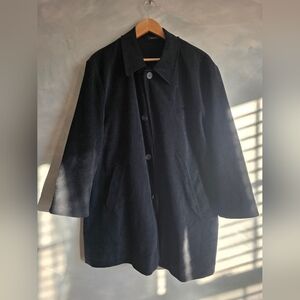 Sanyo New York Black Trench Coat Men’s Size S Anti Magnetic Safety Pocket